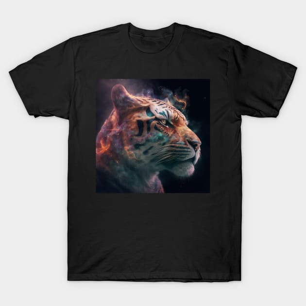 Tiger in Space with unique Design T-Shirt by HappysSpace